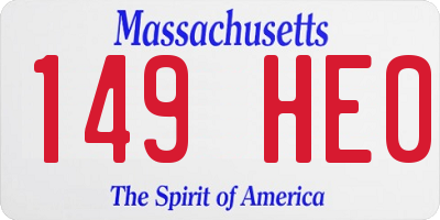 MA license plate 149HE0