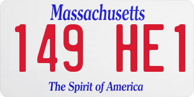 MA license plate 149HE1