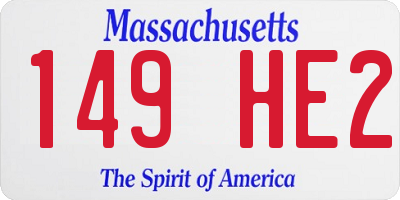 MA license plate 149HE2