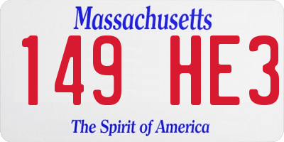 MA license plate 149HE3
