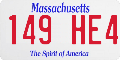 MA license plate 149HE4