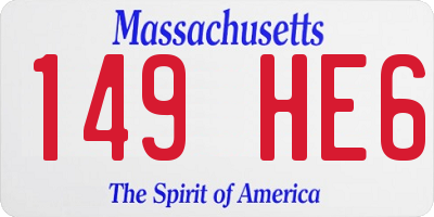 MA license plate 149HE6