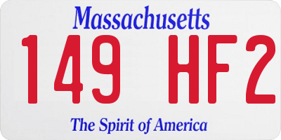 MA license plate 149HF2