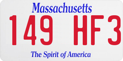 MA license plate 149HF3