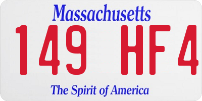 MA license plate 149HF4