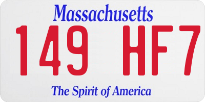 MA license plate 149HF7