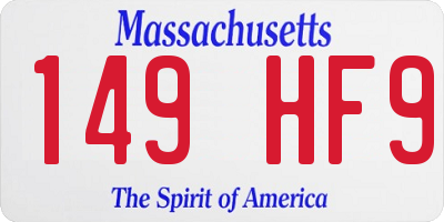 MA license plate 149HF9