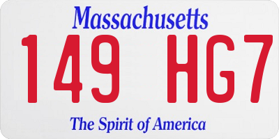 MA license plate 149HG7