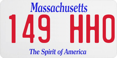 MA license plate 149HH0