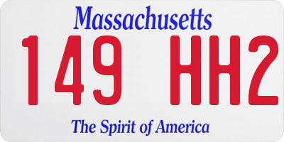 MA license plate 149HH2