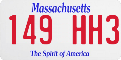 MA license plate 149HH3
