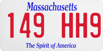 MA license plate 149HH9