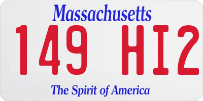MA license plate 149HI2