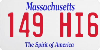 MA license plate 149HI6