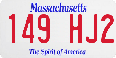 MA license plate 149HJ2