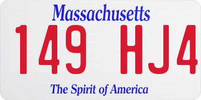 MA license plate 149HJ4