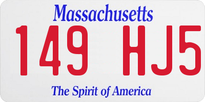 MA license plate 149HJ5