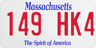 MA license plate 149HK4