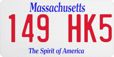 MA license plate 149HK5