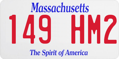 MA license plate 149HM2