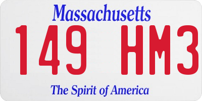 MA license plate 149HM3