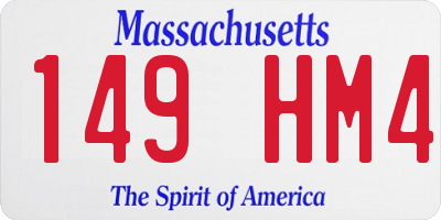 MA license plate 149HM4