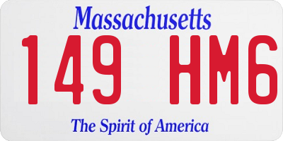 MA license plate 149HM6