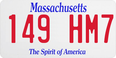 MA license plate 149HM7
