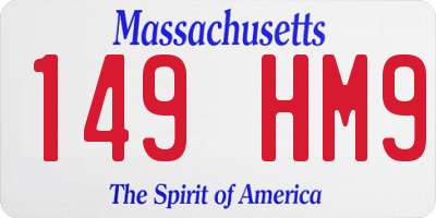 MA license plate 149HM9