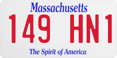 MA license plate 149HN1