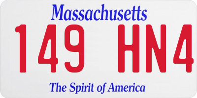 MA license plate 149HN4