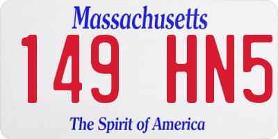 MA license plate 149HN5