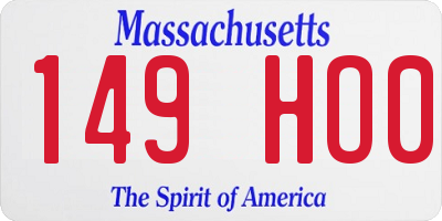 MA license plate 149HO0