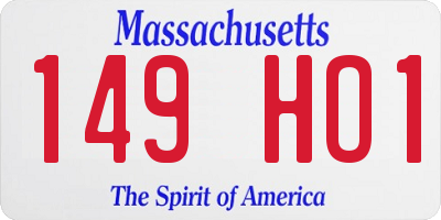 MA license plate 149HO1