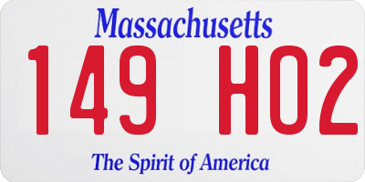 MA license plate 149HO2