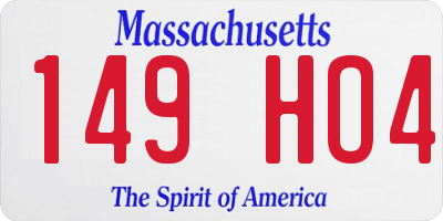 MA license plate 149HO4