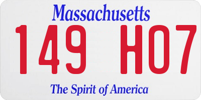 MA license plate 149HO7