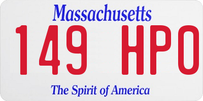 MA license plate 149HP0