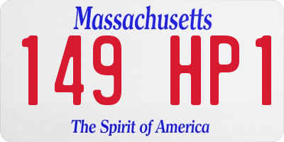 MA license plate 149HP1