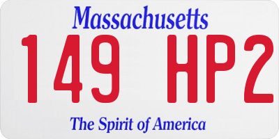 MA license plate 149HP2