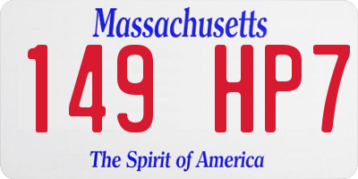 MA license plate 149HP7