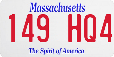 MA license plate 149HQ4