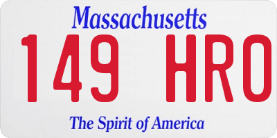 MA license plate 149HR0