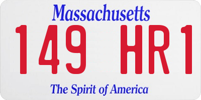 MA license plate 149HR1
