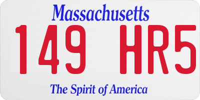 MA license plate 149HR5