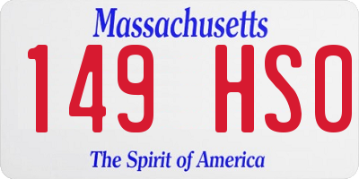 MA license plate 149HS0