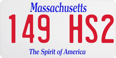 MA license plate 149HS2