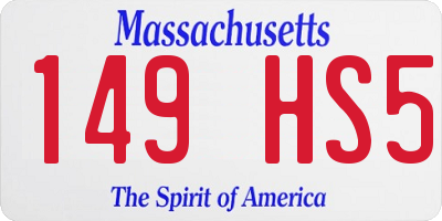 MA license plate 149HS5