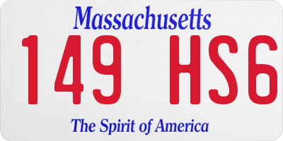 MA license plate 149HS6