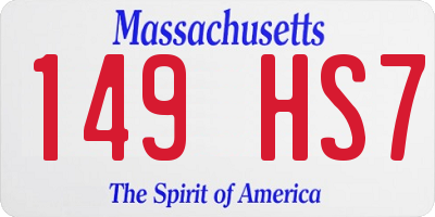 MA license plate 149HS7